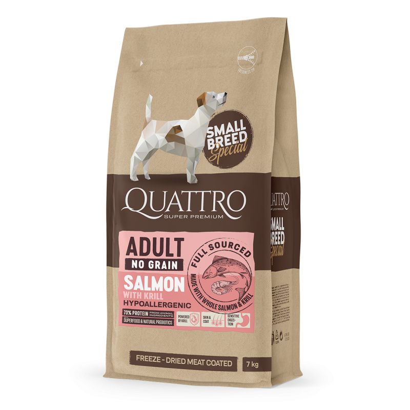 Quattro Adult Salmon Small Breed корм для дорослих собак дрібних